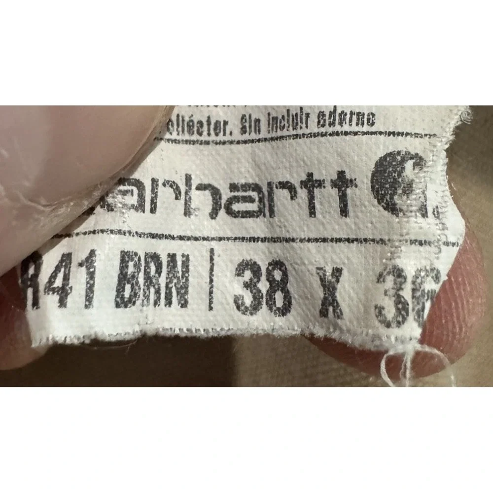 Carhartt Bib Overalls Mens 38x36 Brown Duck Canvas Insulated Workwear R41 BRN